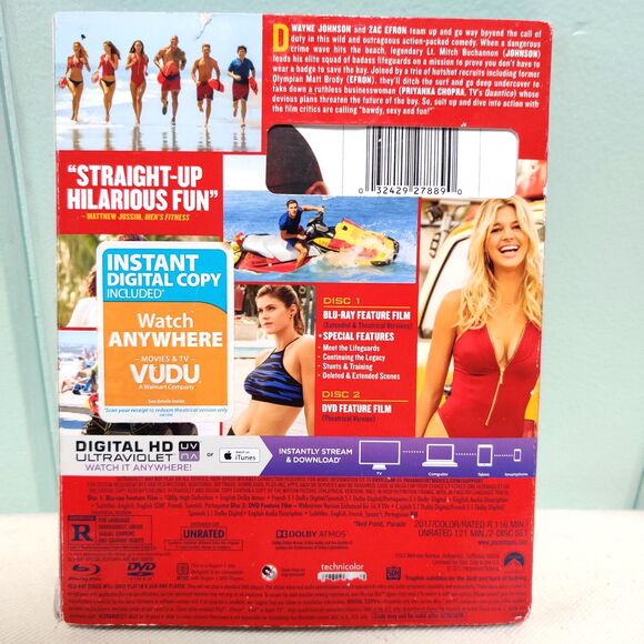 Baywatch (Blu-ray + DVD, 2017, Slipcover, EXPIRED Digital Code Included) Sleeve - Picture 3 of 11